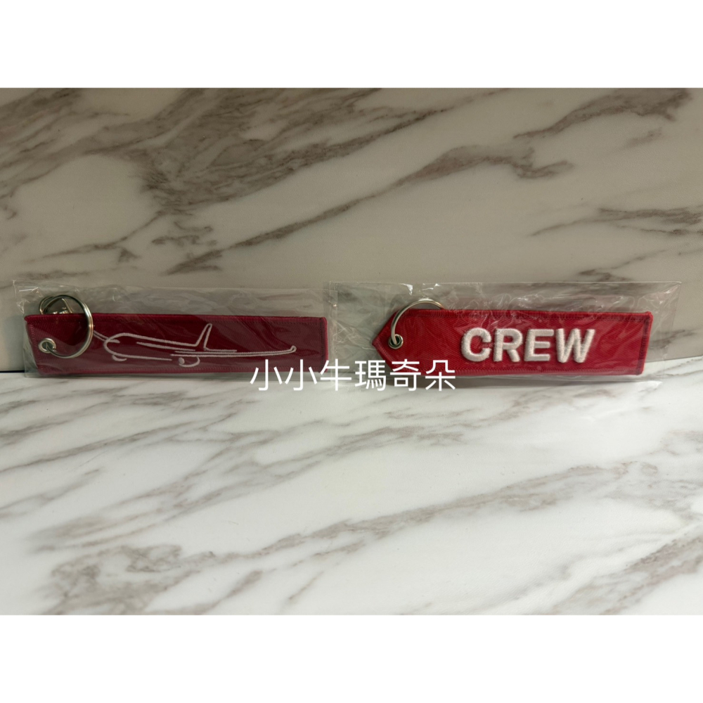 ~小小牛瑪奇朵~CAL中華航空CHINA AIRLINES 華航紅色飄帶鑰匙圈 飛機線條款  CREW款-細節圖4