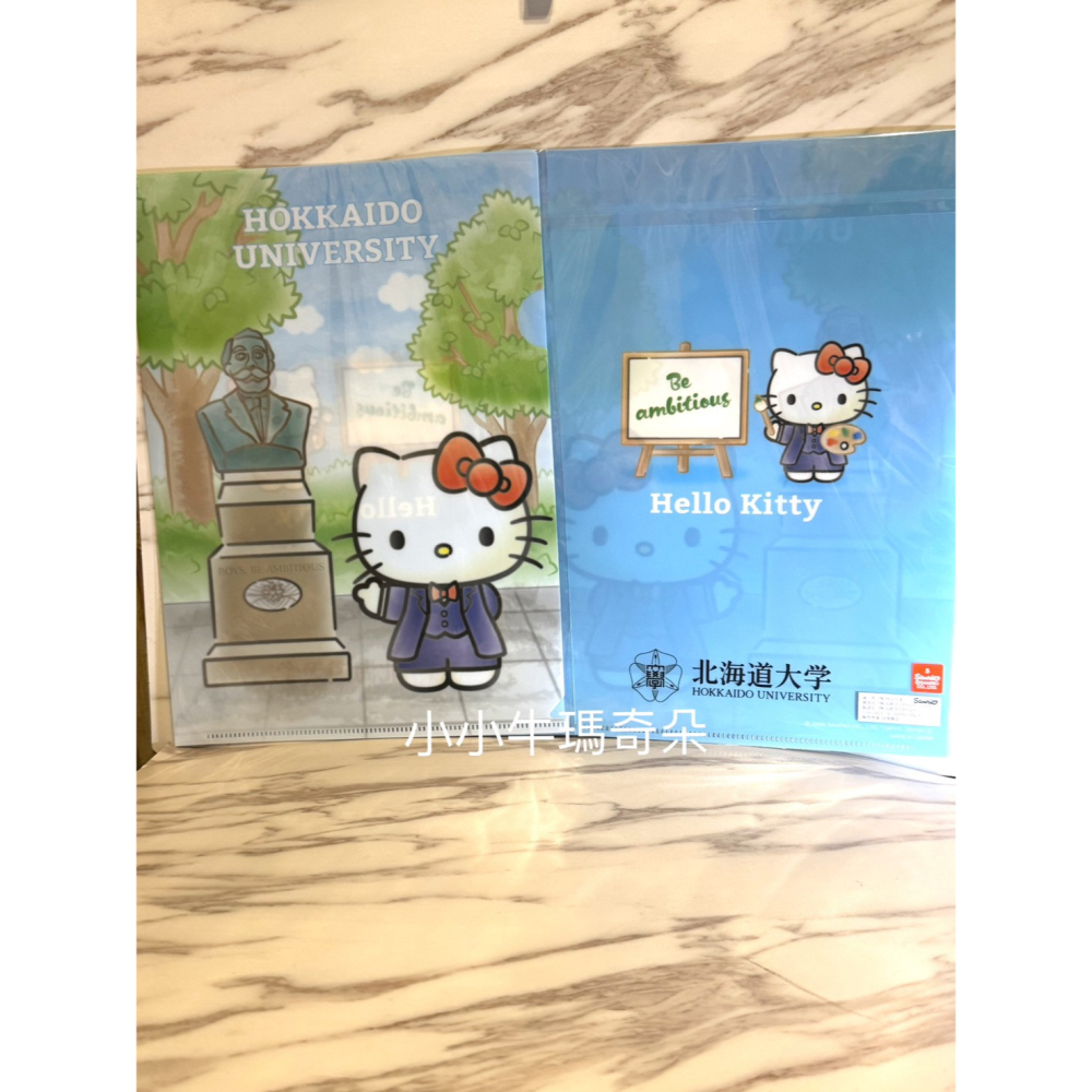 ～小小牛瑪奇朵～SARIO三麗鷗 &北海道大學創基150周年聯名款透明文件資料夾 凱蒂 人魚漢頓 酷洛米 美樂蒂-細節圖3