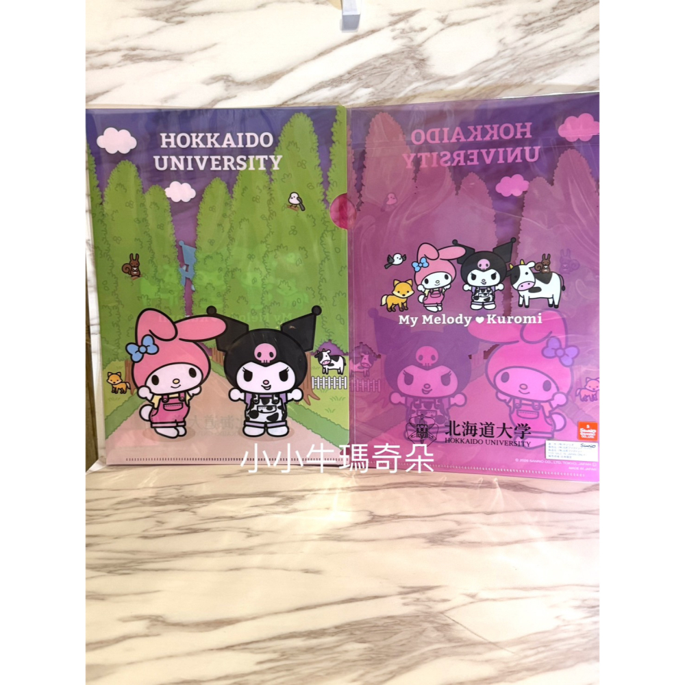 ～小小牛瑪奇朵～SARIO三麗鷗 &北海道大學創基150周年聯名款透明文件資料夾 凱蒂 人魚漢頓 酷洛米 美樂蒂-細節圖4