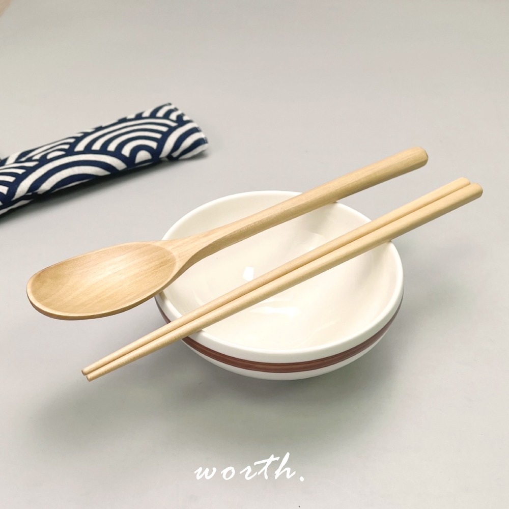 【渥思】日式木質環保餐具組 附棉麻餐具袋-細節圖6