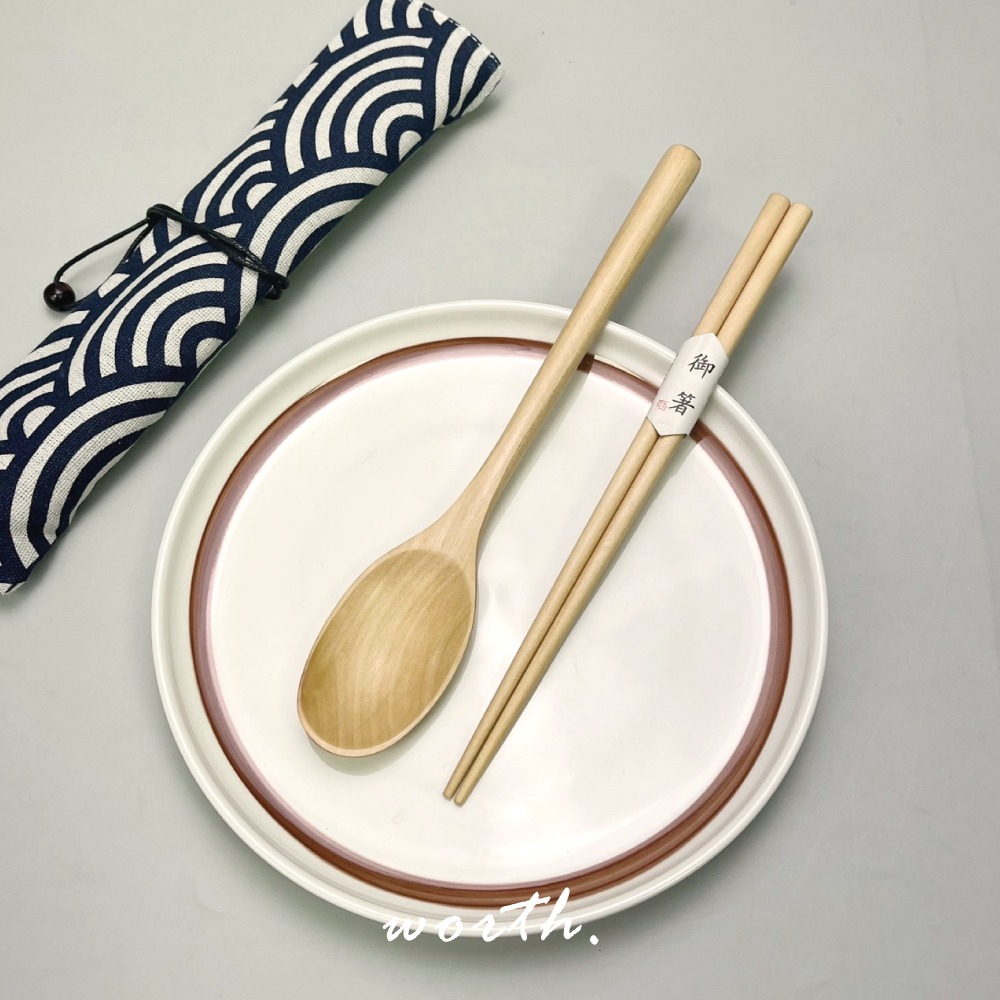 【渥思】日式木質環保餐具組 附棉麻餐具袋-細節圖8