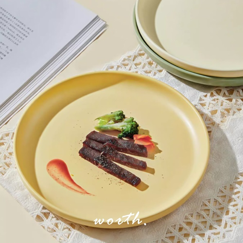 【渥思】莫蘭迪質感陶瓷圓盤 西餐盤 甜點盤-細節圖6