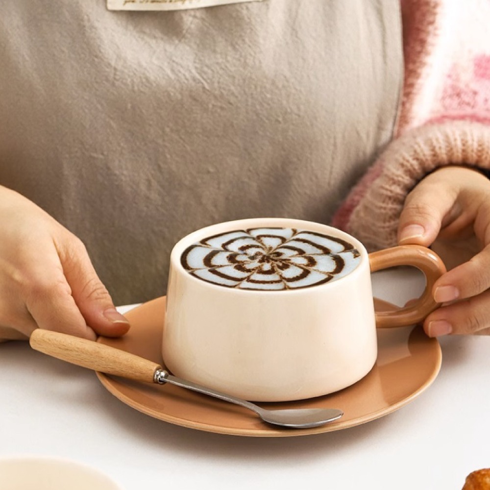 【渥思】復古撞色咖啡杯盤組 陶瓷馬克杯-細節圖6
