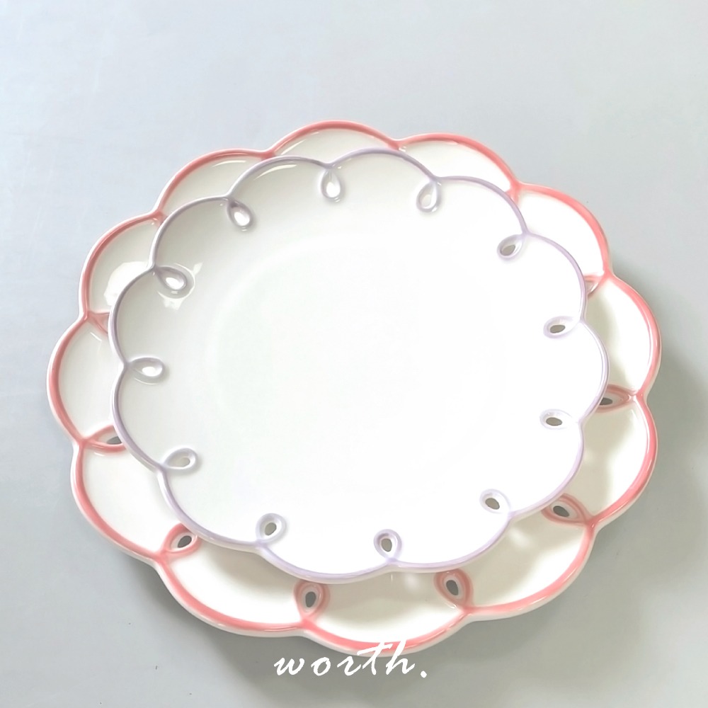 【渥思】韓系復古波浪浮雕盤 甜點盤-細節圖7