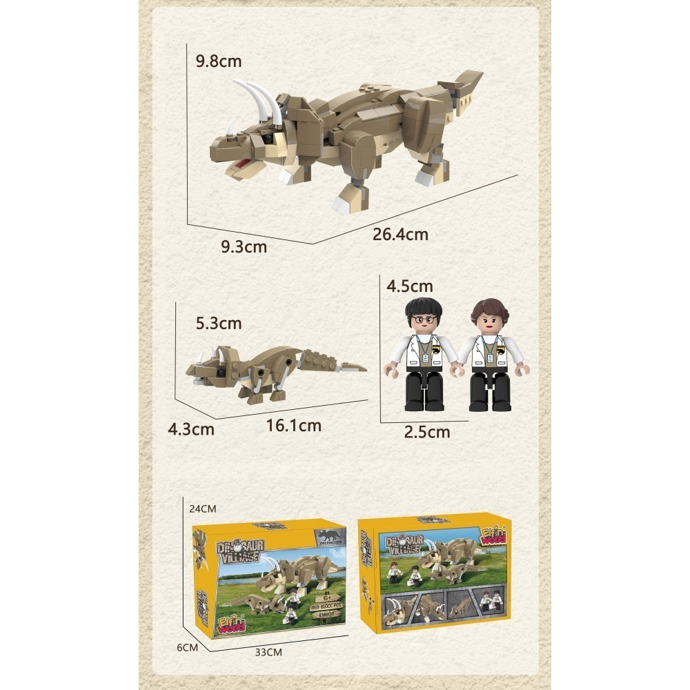 【Elfin world】EW-1011 侏儸紀系列-三角龍醫護組合-細節圖4