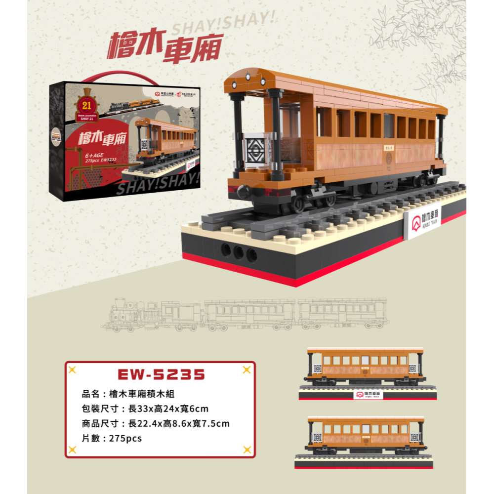 SHAY21檜木車廂-阿里山林鐵 【TRUE WAY】EW-5235-細節圖2