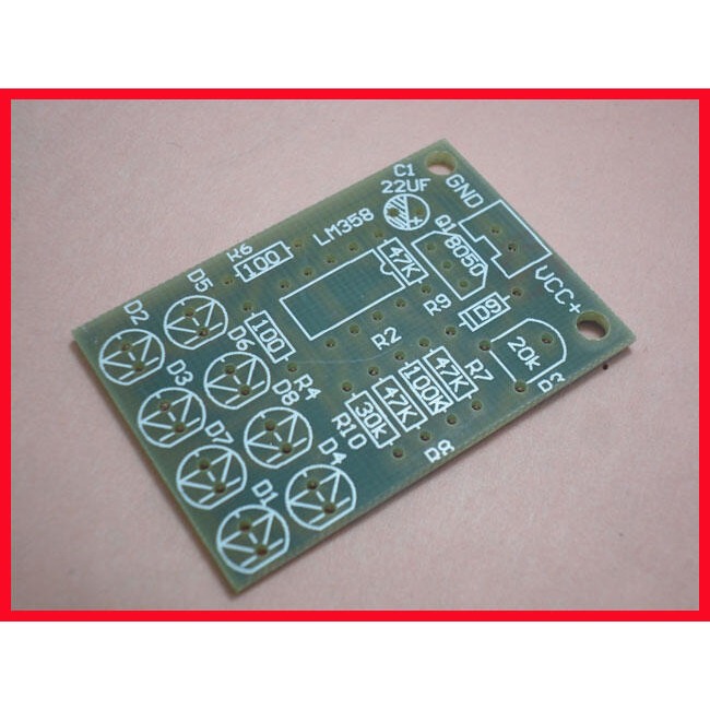 51550→134909 現貨【-】(散件)LM358呼吸燈 電子DIY趣味學習製作 8個5MM LED藍色閃爍套件-細節圖2