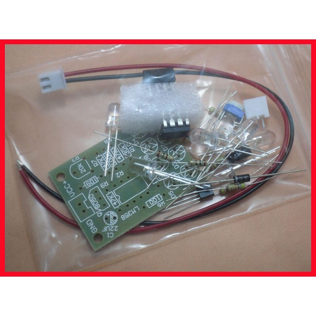 51550→134909 現貨【-】(散件)LM358呼吸燈 電子DIY趣味學習製作 8個5MM LED藍色閃爍套件-細節圖3