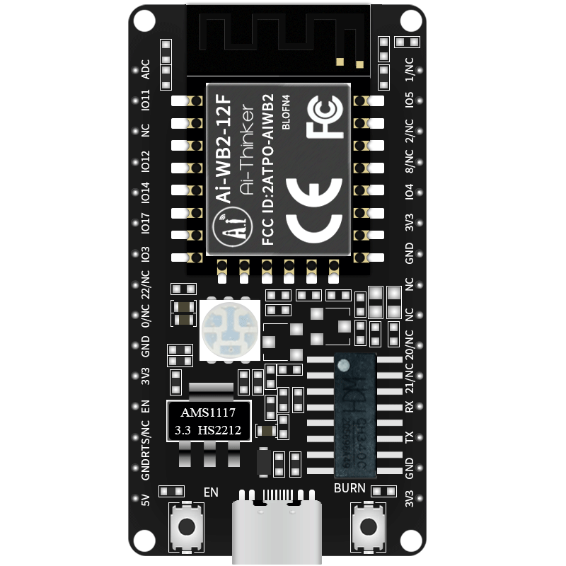 448229-安信可WiFi+藍牙5.0模組Ai-WB2-12F-Kit開發板/PCB天線Type-C接-細節圖3