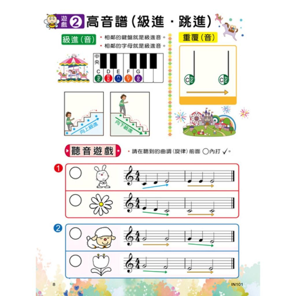 全新《 貝多芬-快樂學聽音學齡 1 》五線譜  鋼琴樂譜 彈奏練習 幼童學習 經典名作 基礎樂理-細節圖2