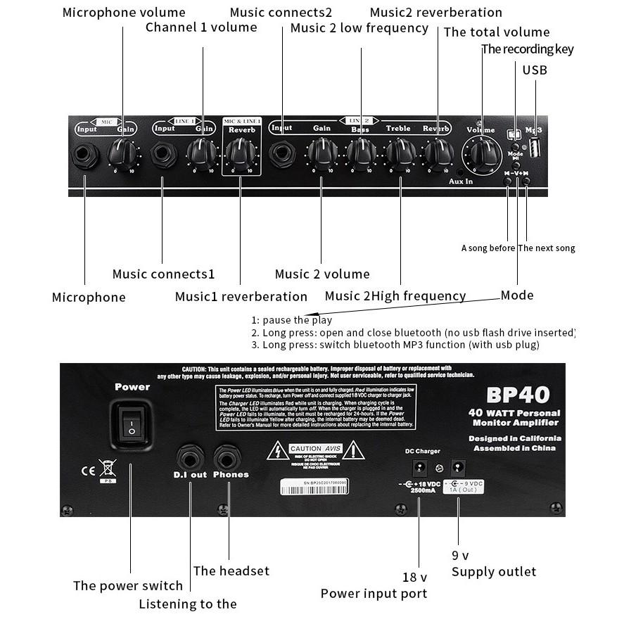 【內有贈品】Coolmusic BP-40 街頭藝人專用多功能攜帶充電式音箱 吉他烏克麗麗電子琴 ( BP-20S新一代-細節圖3