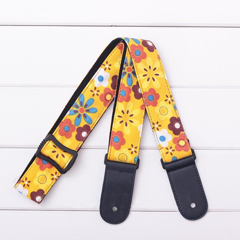 【送綁繩、背帶釘】夏威夷熱帶風情花朵 背帶 吉他背帶 烏克麗麗背帶 貝斯背帶 木吉他/電吉他/烏克麗麗 皆可用 藍色-細節圖4