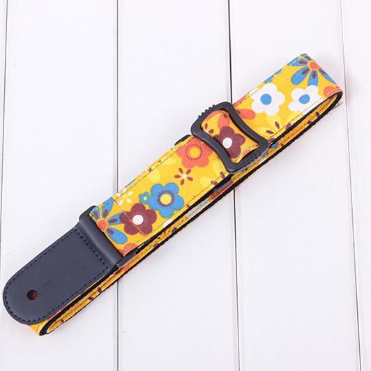 【送綁繩、背帶釘】夏威夷熱帶風情花朵 背帶 吉他背帶 烏克麗麗背帶 貝斯背帶 木吉他/電吉他/烏克麗麗 皆可用 藍色-細節圖5