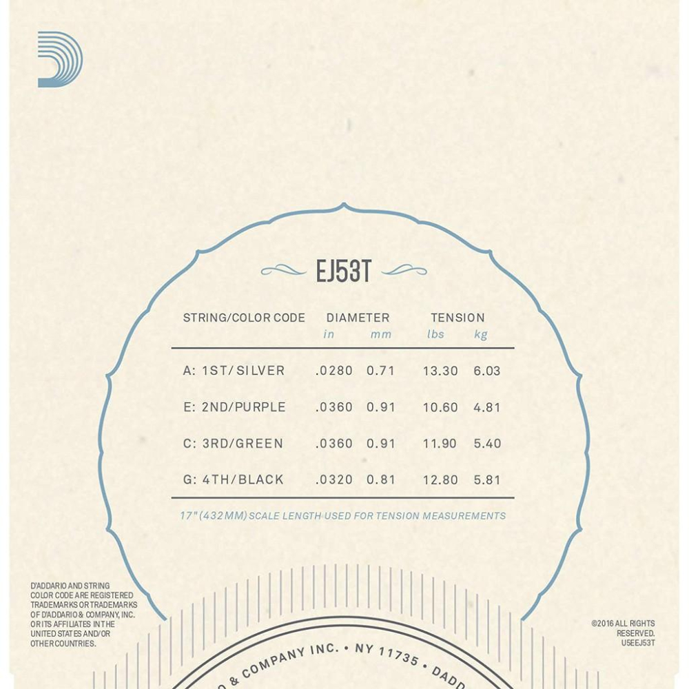 【3包入】EJ53T D＇addario Daddario EJ53 26吋烏克麗麗弦 黑色尼龍弦 烏克麗麗琴弦-細節圖2