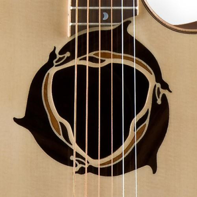 美國 LUNA OCL DPN 海豚 41吋 雲杉單板/玫瑰木側背 民謠吉他 電木吉他 缺角 含拾音器
