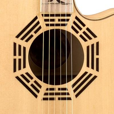 美國 LUNA OCL ZEN 八卦 中文字指板 41吋 雲杉單板/楓木側背 民謠吉他 電木吉他 缺角 含拾音器-細節圖3