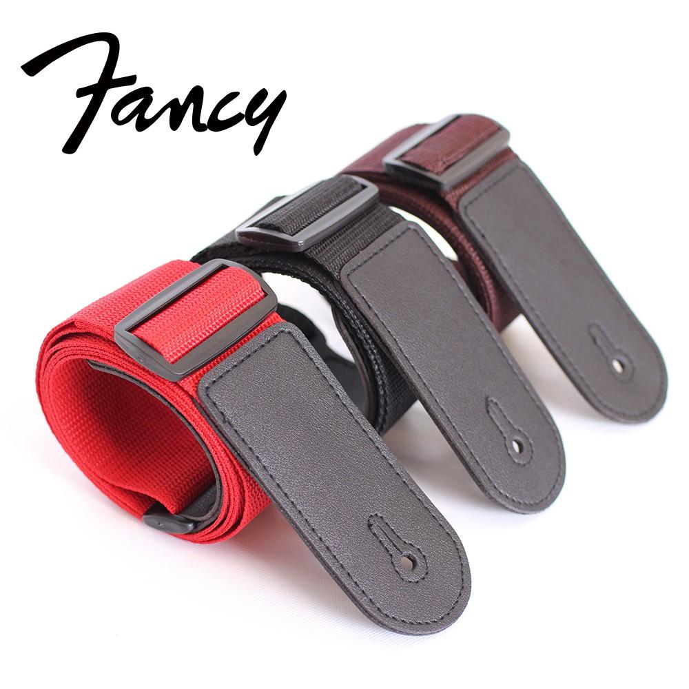【恩心樂器批發】Fancy 原廠 吉他背帶 附綁帶 背帶頭加長加縫線更耐用 民謠吉他/木吉他/電吉他/貝斯 皆可用 黑色-細節圖2