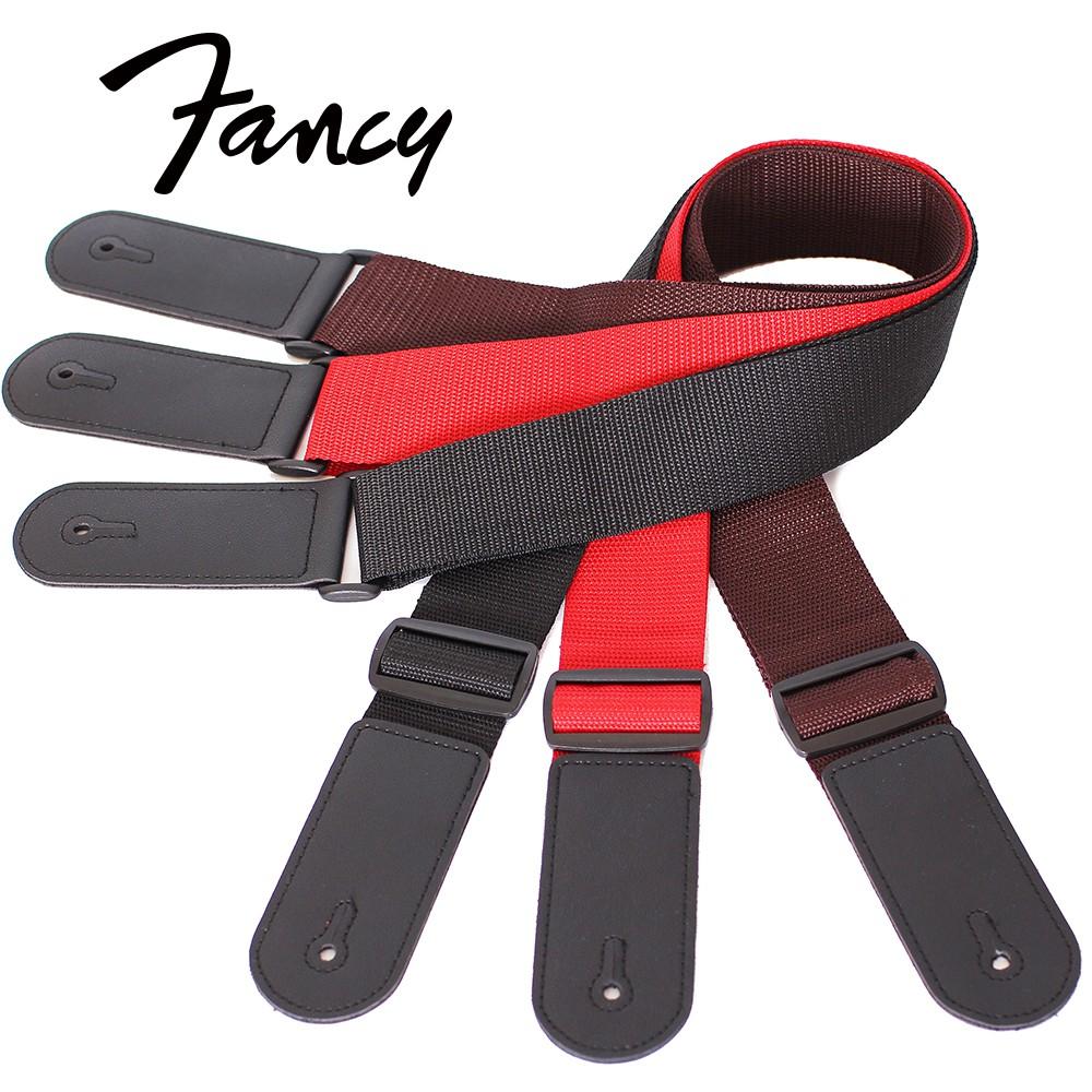 【恩心樂器批發】Fancy 原廠 吉他背帶 附綁帶 背帶頭加長加縫線更耐用 民謠吉他/木吉他/電吉他/貝斯 皆可用 黑色-細節圖3