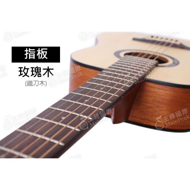 【六件全配組】Soldin 雲杉面板 34吋民謠吉他 木吉他 旅行吉他 新手入門推薦 (baby 桶身)-細節圖5