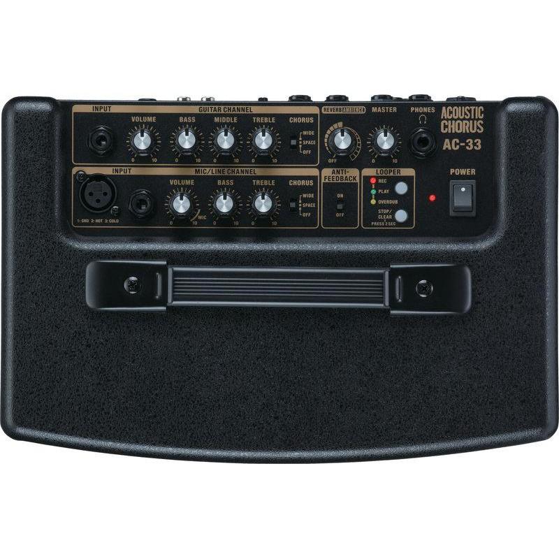 【公司貨】ROLAND AC-33 AC33 30瓦 木吉他 音箱 電木吉他音箱 麥克風 街頭藝人音箱 彈唱專用 咖啡色-細節圖5
