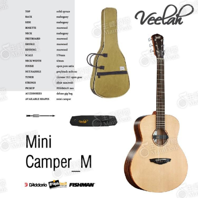 【送十大配件】全新 Veelah MC-ME Camper 36吋旅行吉他 雲杉單板 EQ拾音器可插電 GS mini