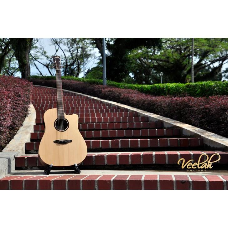 【送十大配件】全新 Veelah V1-OMCE 民謠吉他 雲杉單板 木吉他 缺角 OM桶 含FISHMAN拾音器可插電-細節圖9