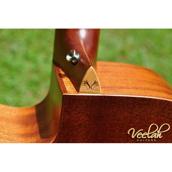 【送十大配件】免運全新 Veelah V1-DMC 民謠吉他 桃花心木單板 41吋標準木吉他 缺角 D桶-細節圖4