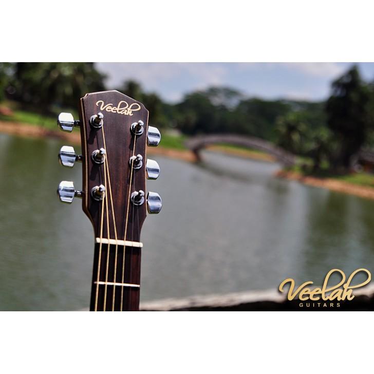 【送十大配件】免運全新 Veelah V1-DMC 民謠吉他 桃花心木單板 41吋標準木吉他 缺角 D桶-細節圖5