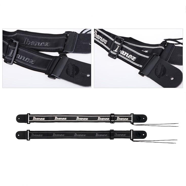 【恩心樂器批發】日本 IBANEZ 原廠吉他背帶 雙頭真皮 刺繡循環 黑 GS601LG-BK 木吉他/電吉他/貝斯-細節圖3