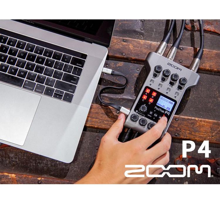 【公司貨】ZOOM P4 隨身錄音介面 錄音裝置 PodTrak-細節圖2