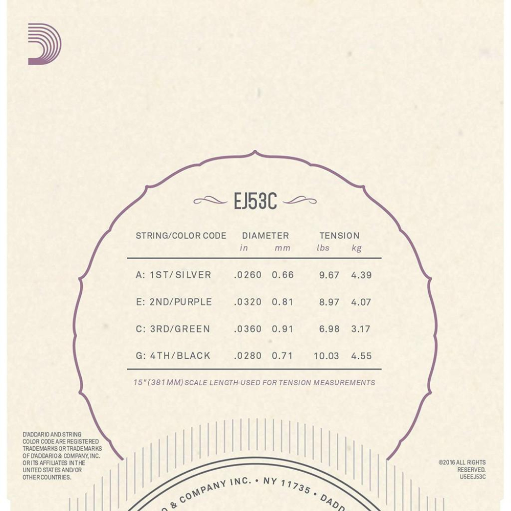 【3包$540】EJ53C D＇addario Daddario EJ53 23吋烏克麗麗弦 黑色尼龍弦 烏克麗麗琴弦-細節圖2