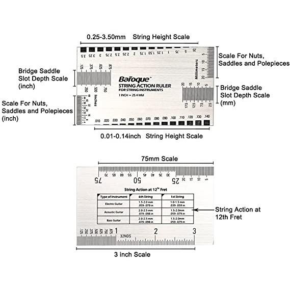 【恩心樂器】弦距尺 吉他尺規 弦距 測量尺 測量卡 調整弦距 專用 吉他 電吉他 貝斯 烏克麗麗 SAR-10-細節圖4