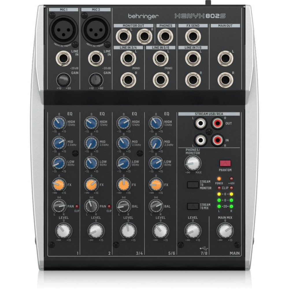 【恩心樂器】公司貨 德國 Behringer 耳朵牌 XENYX 802S 802 8軌混音器 百靈達 宅錄 擴大機-細節圖3