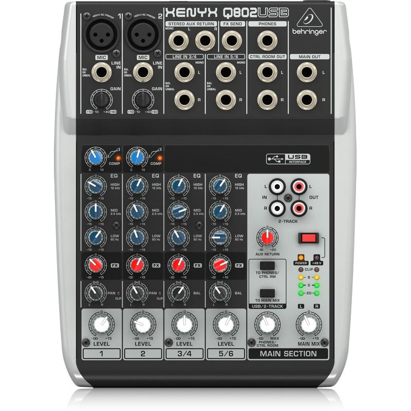 【恩心樂器】德國 Behringer 耳朵牌 XENYX Q802USB 8軌USB混音器 DJ 專業錄音 直播-細節圖2