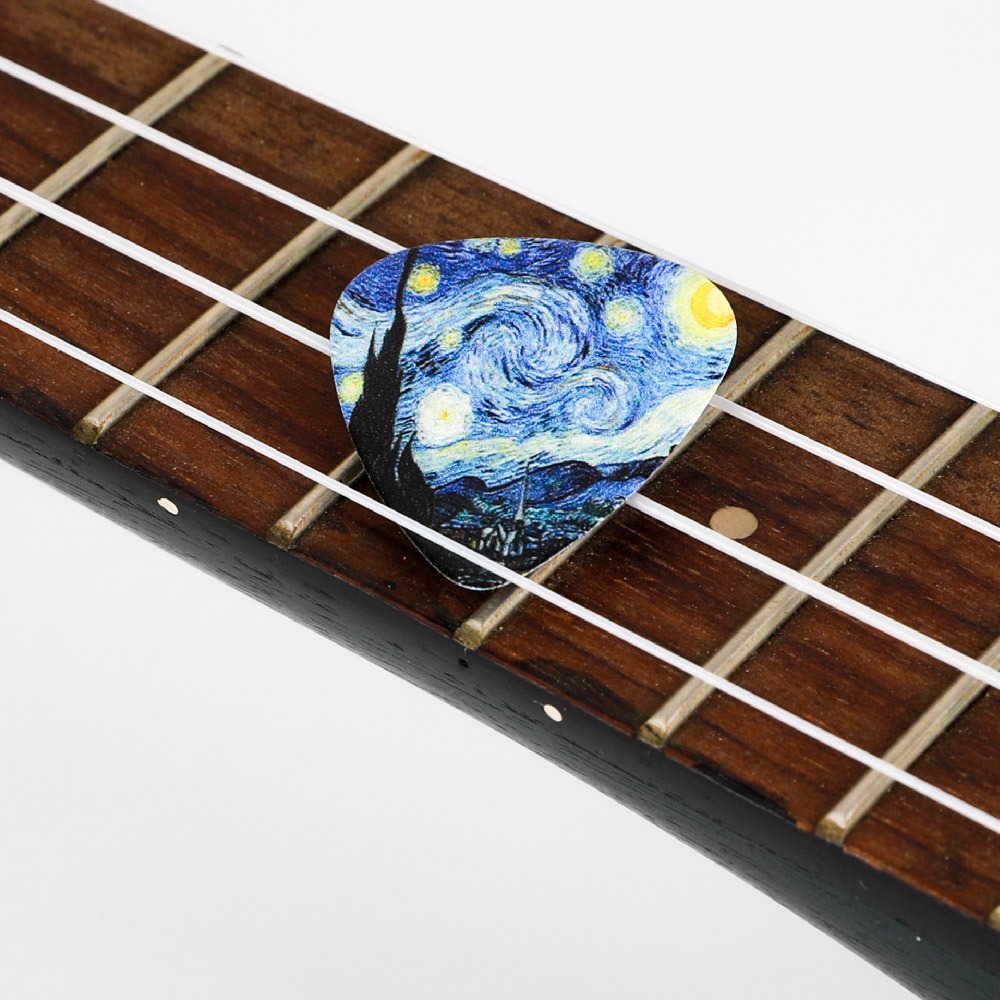 【恩心樂器】吉他彈片 pick 撥片匹克 烏克麗麗彈片 貝斯 古典吉他 梵谷 星夜 星空 印象派 名畫 梵高 星月夜-細節圖4