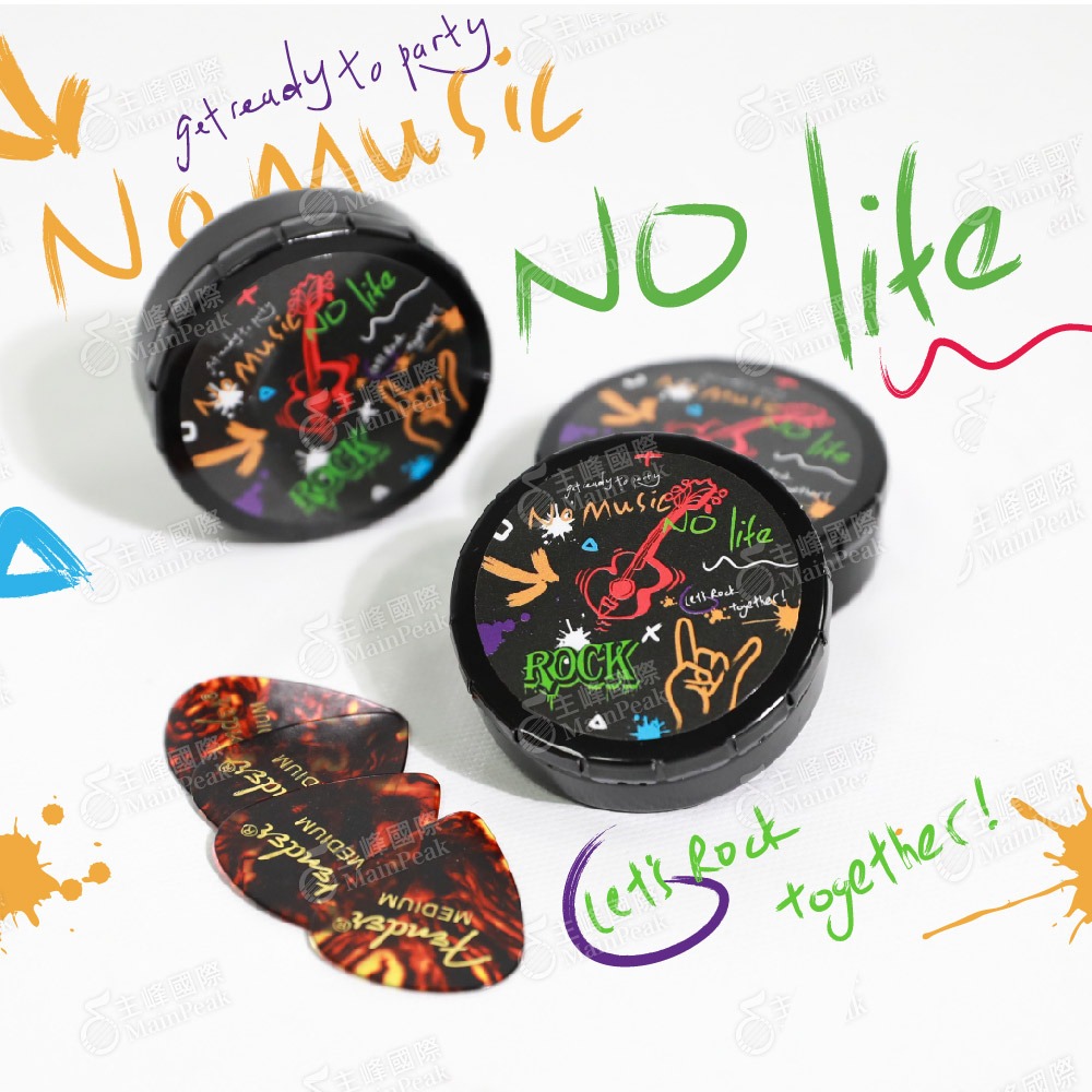 【恩心樂器】吉他彈片盒 圓形鐵盒 PICK鐵盒 撥片 彈片 PICK夾 收納盒 匹克 收納鐵盒 搖滾風 龐克風 匹克盒-細節圖2