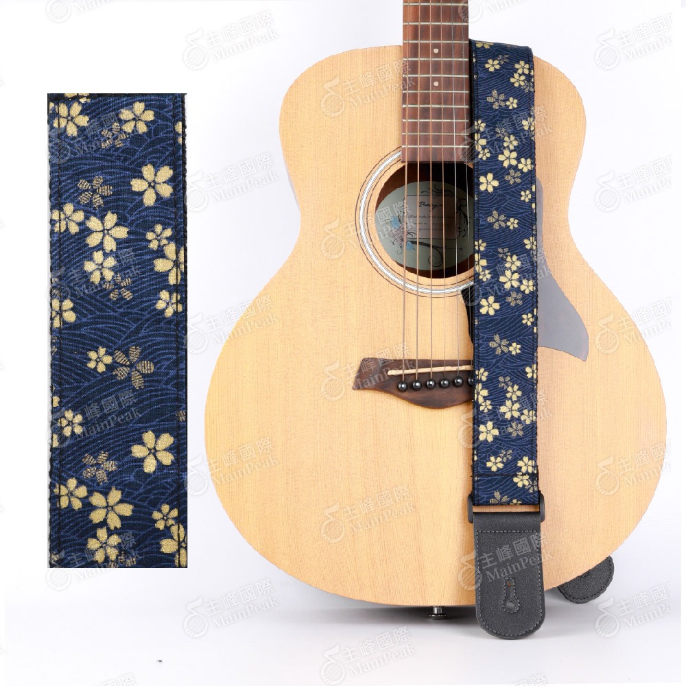 日式風格背帶 吉他背帶 加寬背帶 丹頂鶴 櫻花 海浪 蝴蝶 貝斯背帶 木吉他/電吉他/貝斯/烏克麗麗 NGS-細節圖7