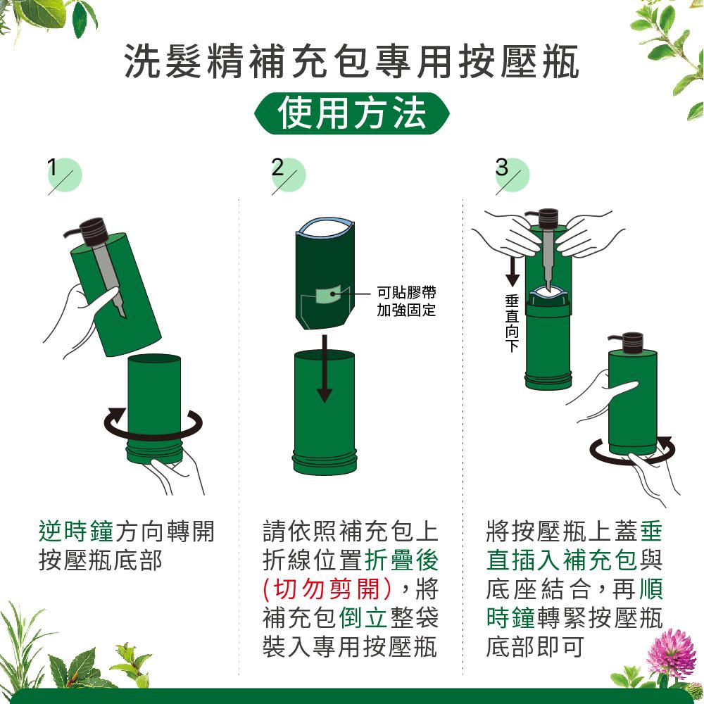 【Jollyard 潔麗雅】自然微風 洗髮精補充包專用按壓瓶 (森林綠)-細節圖4