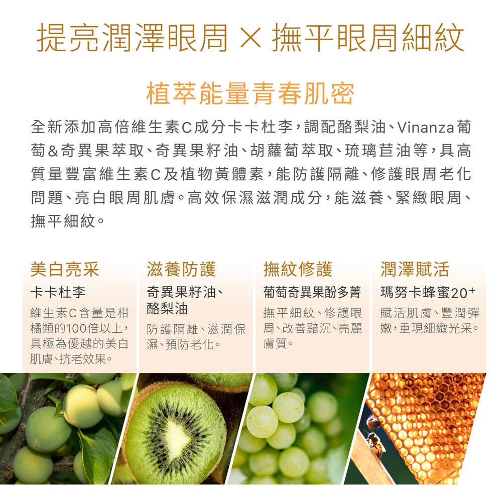 【Jollyard 潔麗雅】安緹芃 奇異果籽黃金全能眼霜 30ml-細節圖6