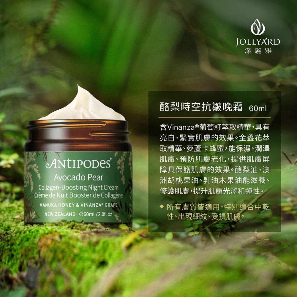 【Jollyard 潔麗雅】安緹芃 酪梨時空逆轉抗皺晩霜 60ml-細節圖4