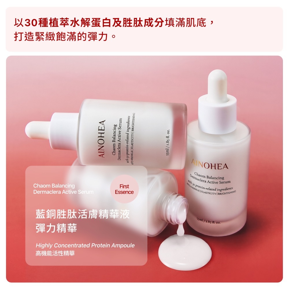 【Jollyard 潔麗雅】AINOHEA 艾若茵 藍銅胜肽活膚精華液 55ml-細節圖5