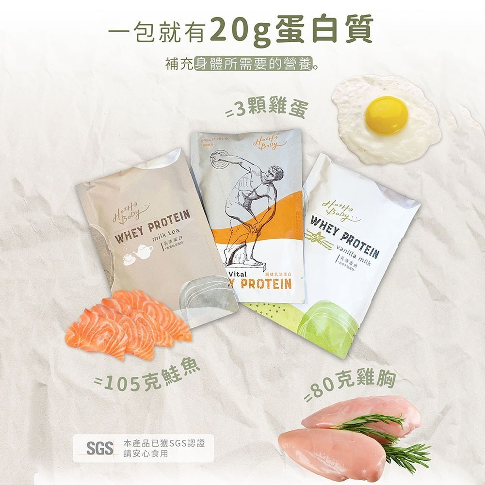 【Hozho Body 好滋好】香草牛奶乳清蛋白隨手包(30g/3包)-細節圖4