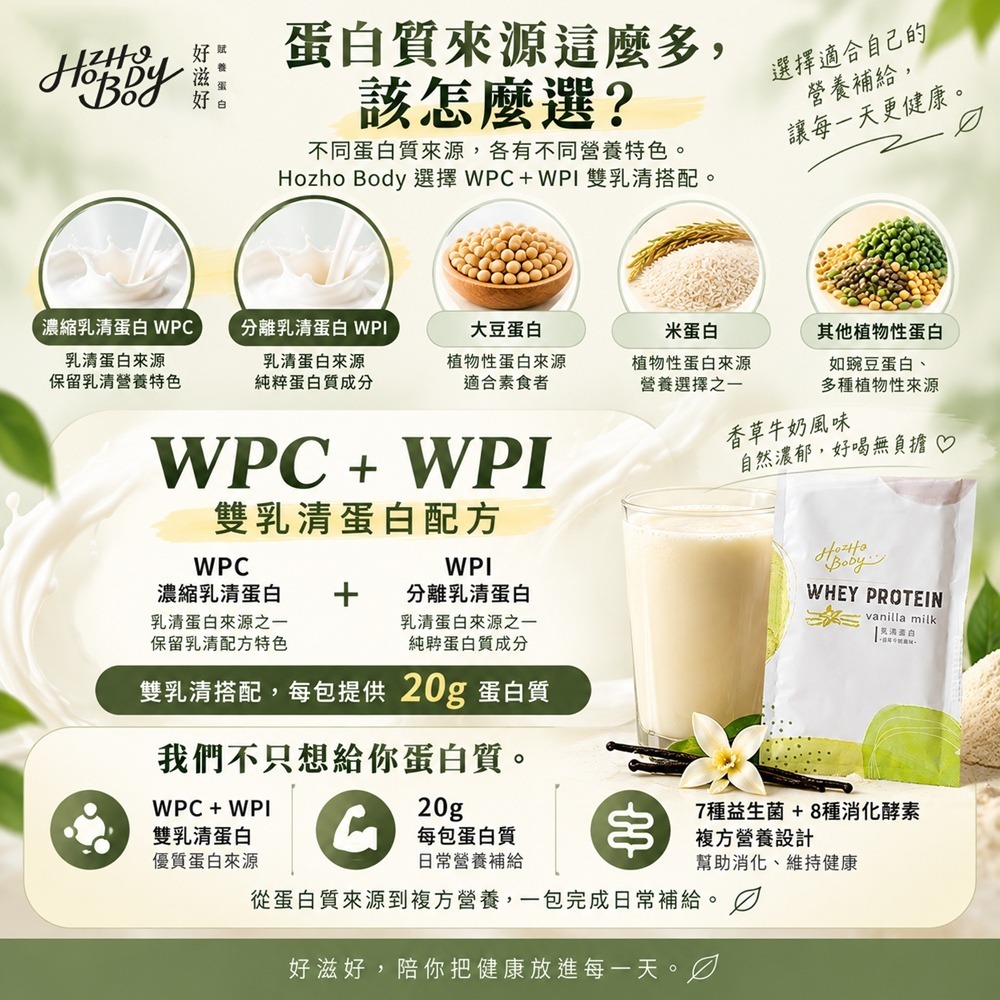 【Hozho Body 好滋好】香草牛奶-盒装(30g/12包)益生菌酵素+乳清雙層搖搖杯-奶油白 400ml-細節圖3
