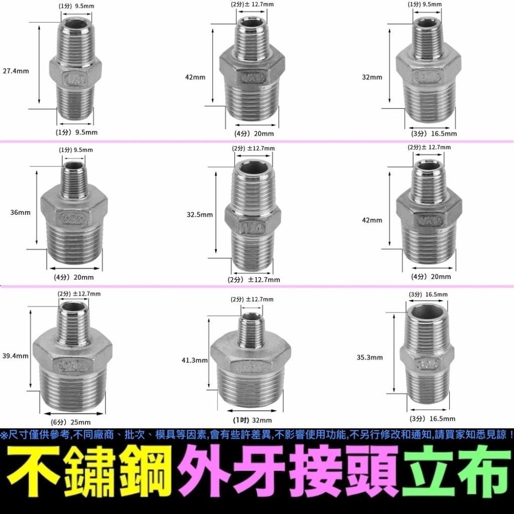 🐬㊣【高品質】SUS304不鏽鋼 4分~2吋立布 白鐵雙外牙直通 18-8不銹鋼 延長 焊接 外牙接頭 水管配件-細節圖4