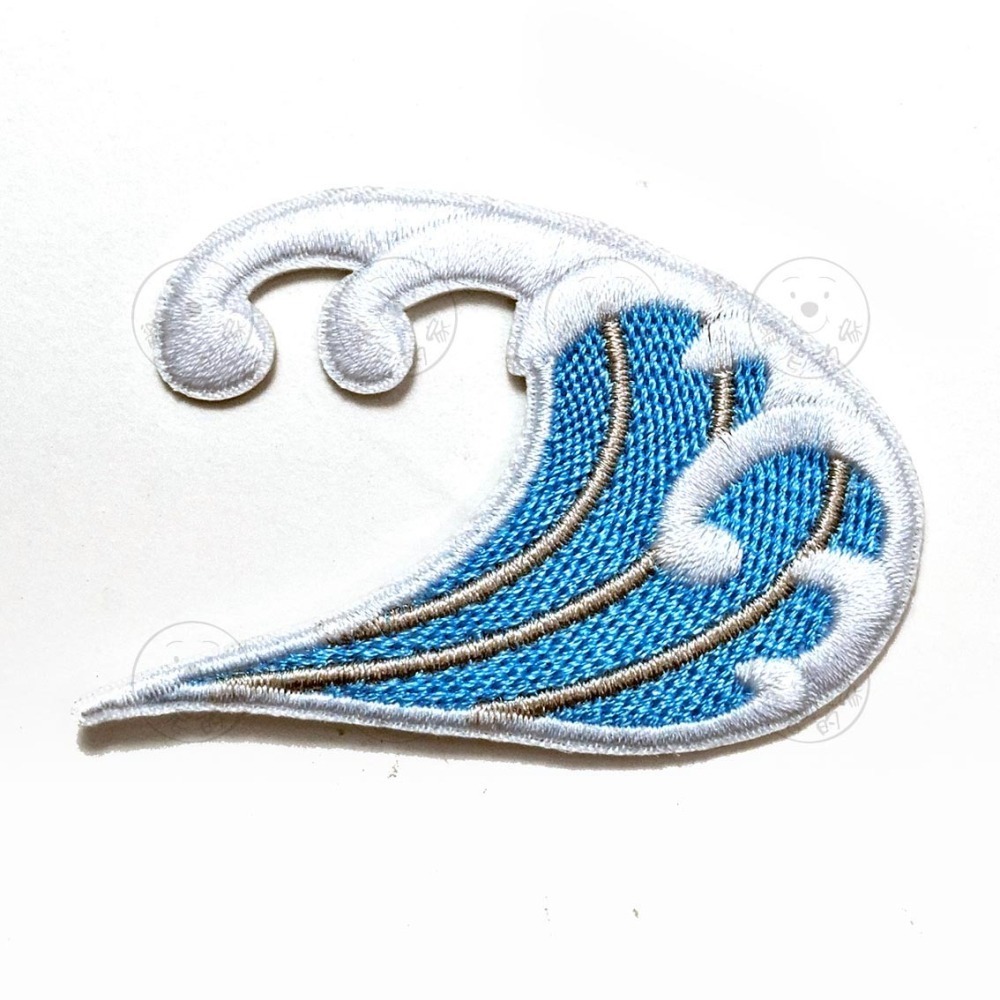 燙布貼 刺繡 熨燙 布貼 波浪 海浪 潮水 海洋 浪花 自然風景 補丁 電繡貼 DIY 裝飾 台灣現貨 維尼的家-細節圖4