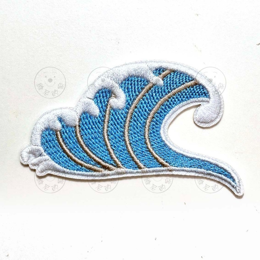 燙布貼 刺繡 熨燙 布貼 波浪 海浪 潮水 海洋 浪花 自然風景 補丁 電繡貼 DIY 裝飾 台灣現貨 維尼的家-細節圖7