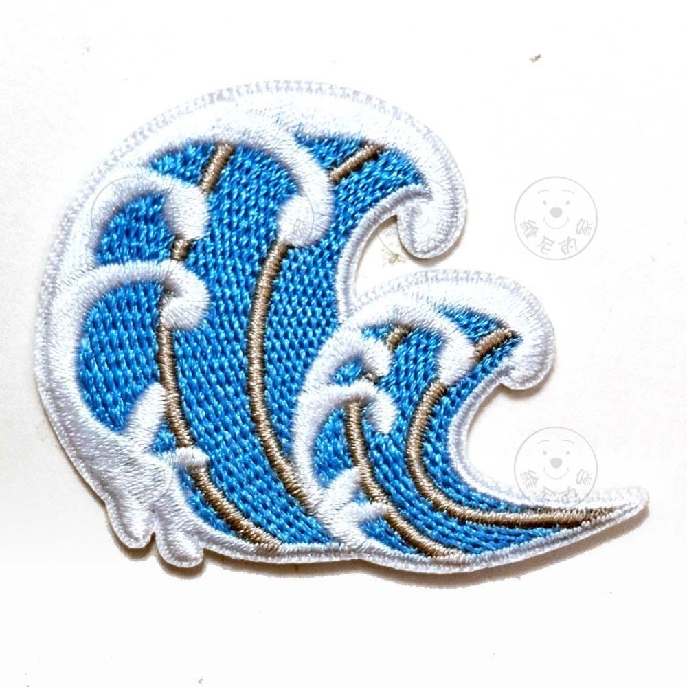 燙布貼 刺繡 熨燙 布貼 波浪 海浪 潮水 海洋 浪花 自然風景 補丁 電繡貼 DIY 裝飾 台灣現貨 維尼的家-細節圖8