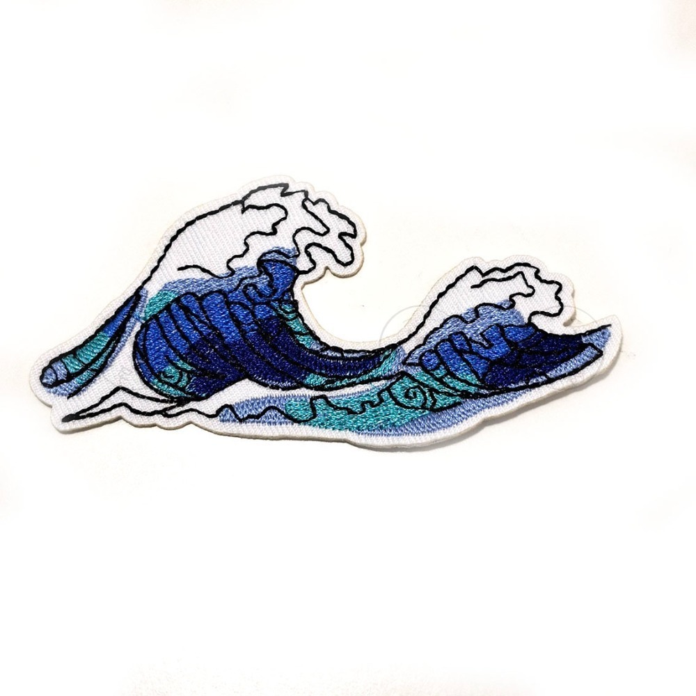 燙布貼 刺繡熨燙 布貼 波浪 海浪 潮水 海洋 浪花 自然風景 補丁 刺繡貼 DIY 裝飾 台灣現貨 維尼的家-規格圖8