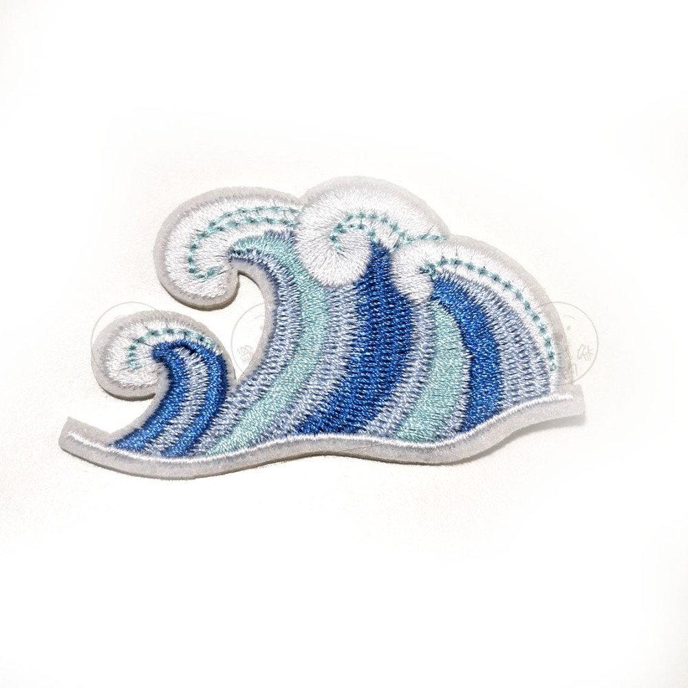 燙布貼 刺繡熨燙 布貼 波浪 海浪 潮水 海洋 浪花 自然風景 補丁 刺繡貼 DIY 裝飾 台灣現貨 維尼的家-規格圖8