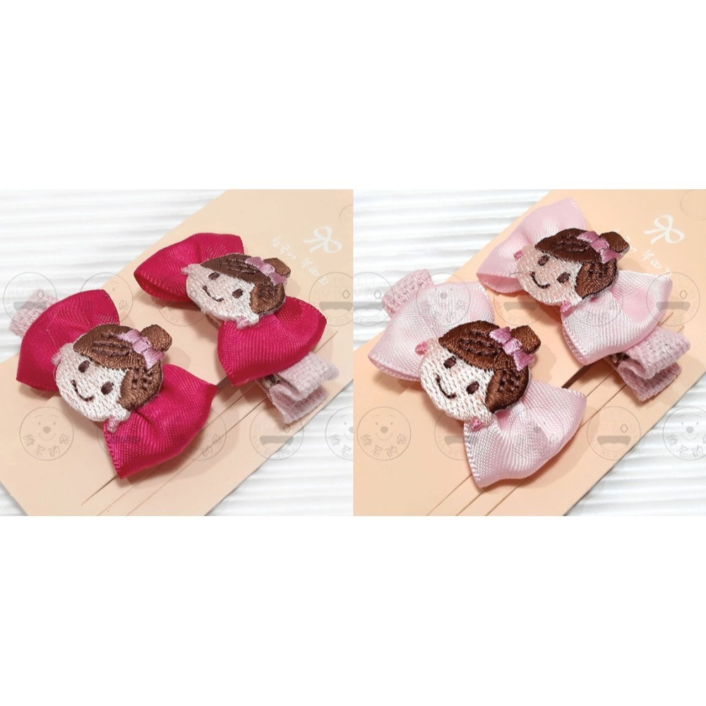 維尼的家 髮夾 刺繡 布貼 可愛 芭蕾舞蹈 女孩 蝴蝶結  2入組 髮飾 瀏海夾 邊夾 現貨-細節圖3